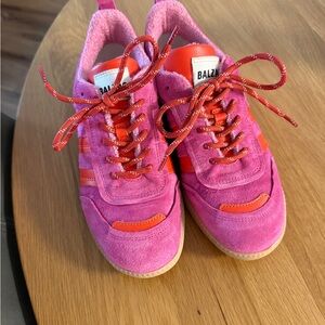 Pink and Red Women's Leather Sneakers from Balzac Paris